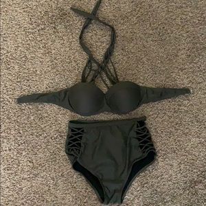 Army green swimsuit